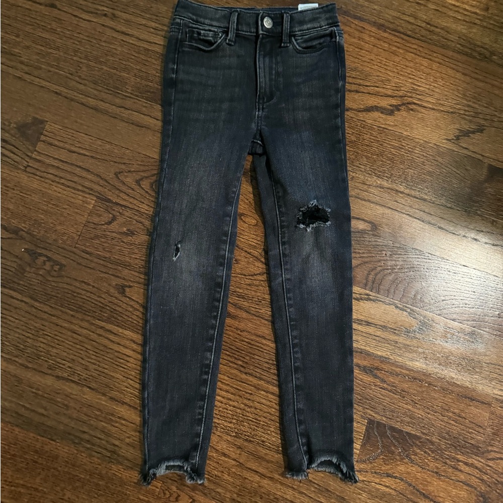 Girls Black Jeans Distressed
